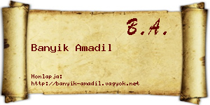 Banyik Amadil névjegykártya